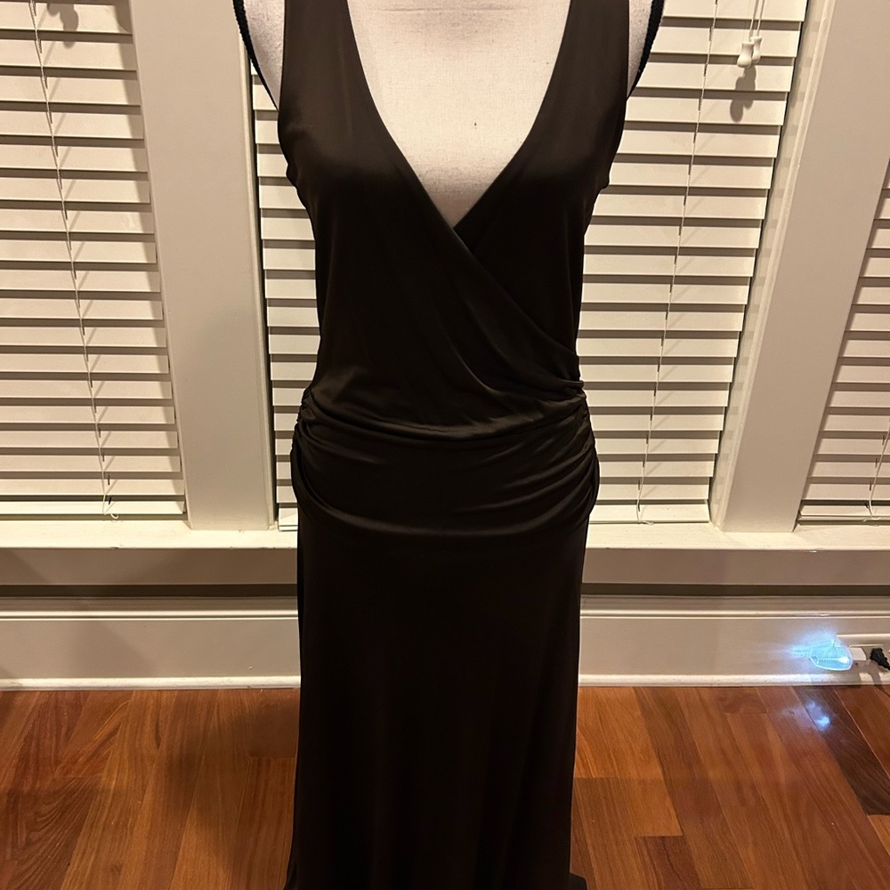 Kenneth Cole Reaction Chocolate Brown Sleeveless Maxi Dress